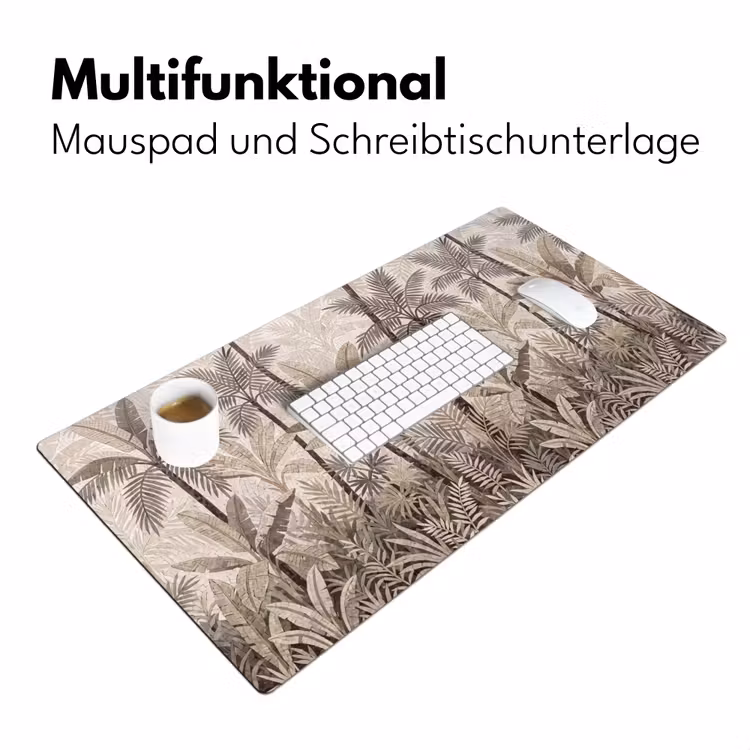 Natuur - Bladeren - Landschap - Mozaïek - Beige Muismat XXL klein -ysfeer4_duits