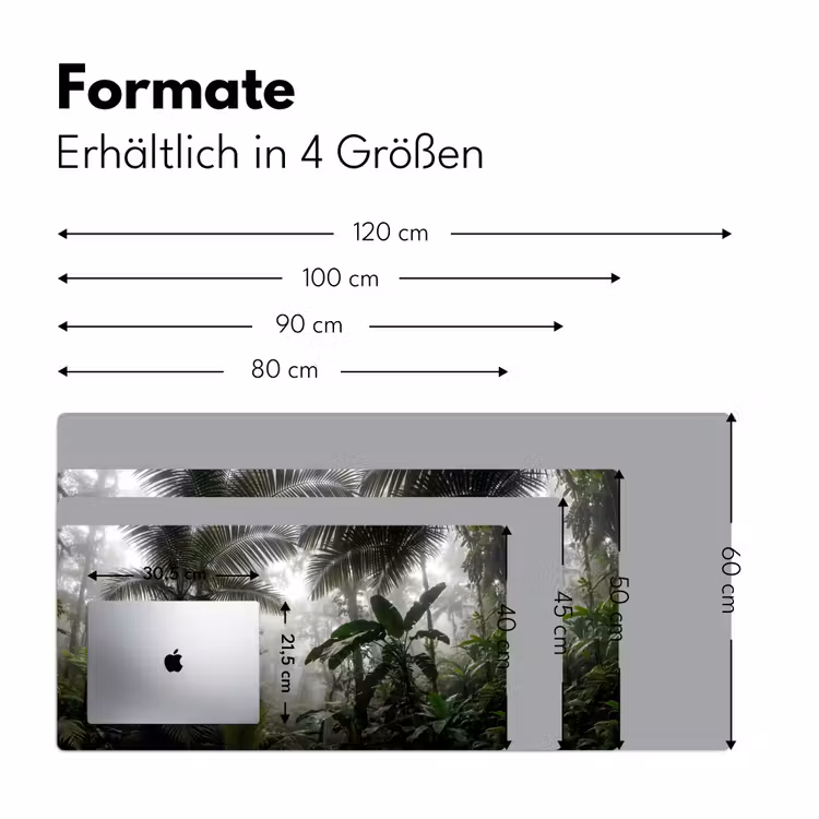 Natuur - Jungle - Mist - Groen - Bladeren Muismat XXL klein -ysfeer5_duits