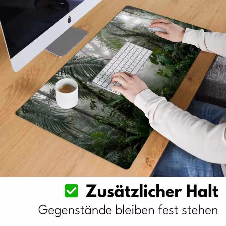 Natuur - Jungle - Mist - Tropisch - Groen Muismat XXL klein -ysfeer3_duits