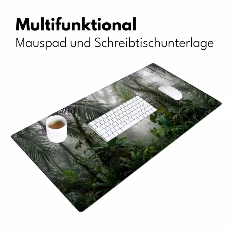 Natuur - Jungle - Mist - Tropisch - Groen Muismat XXL klein -ysfeer4_duits