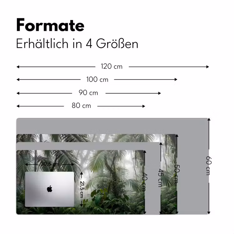Natuur - Jungle - Mist - Tropisch - Groen Muismat XXL klein -ysfeer5_duits
