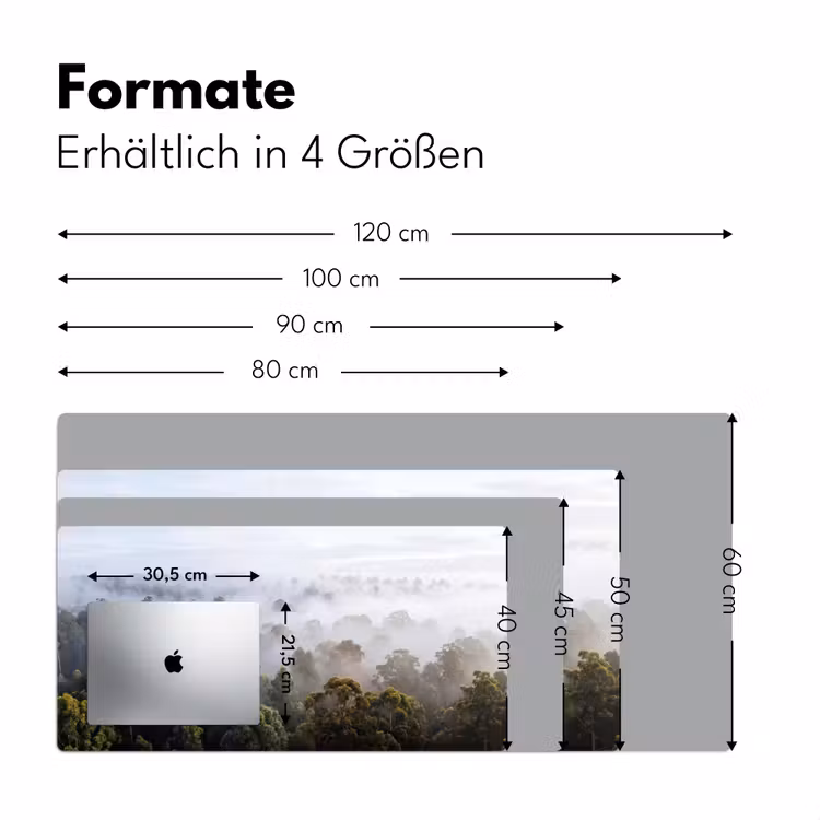 Natuur - Mist - Bos - Ochtend - Goud Muismat XXL klein -ysfeer5_duits