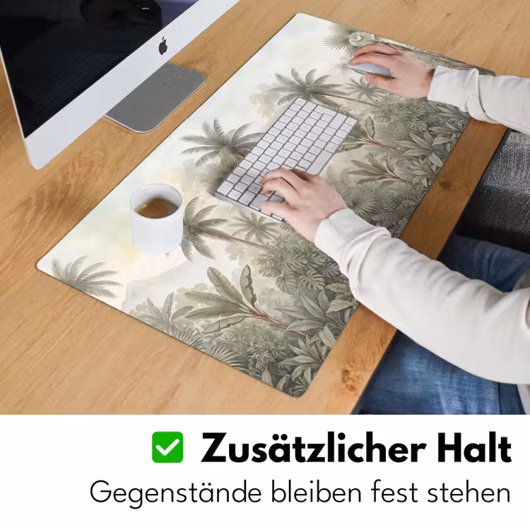 Natuur - Tropisch bos - Landschap - Aquarel - Groen Muismat XXL klein -ysfeer3_duits
