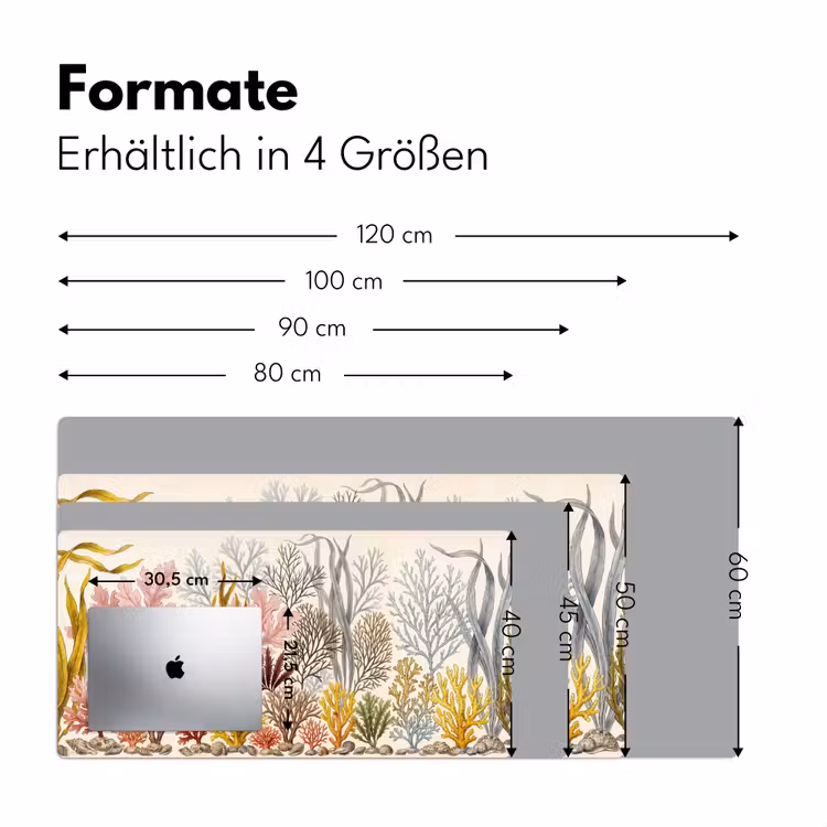 Natuur - Onderwater - Botanisch - Vintage - Kleurrijk Muismat XXL klein -ysfeer5_duits