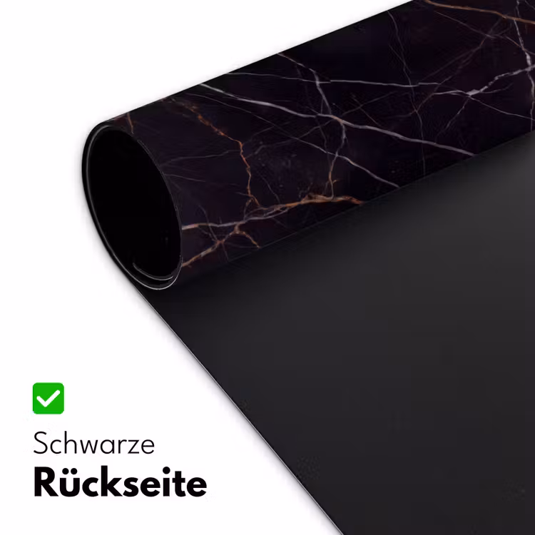 Natuursteen - Marmerpatroon - Abstract - Modern - Zwart - Goud Muismat XXL klein -ysfeer2_duits