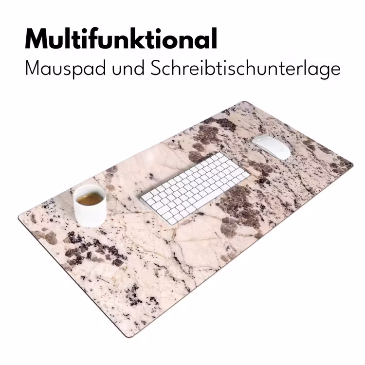 Natuursteen - Patroon - Abstract - Beige - Grijs Muismat XXL klein -ysfeer4_duits