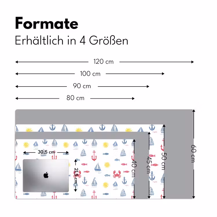 Nautisch - Illustraties - Kleurrijk Muismat XXL klein 681 -ysfeer5_duits