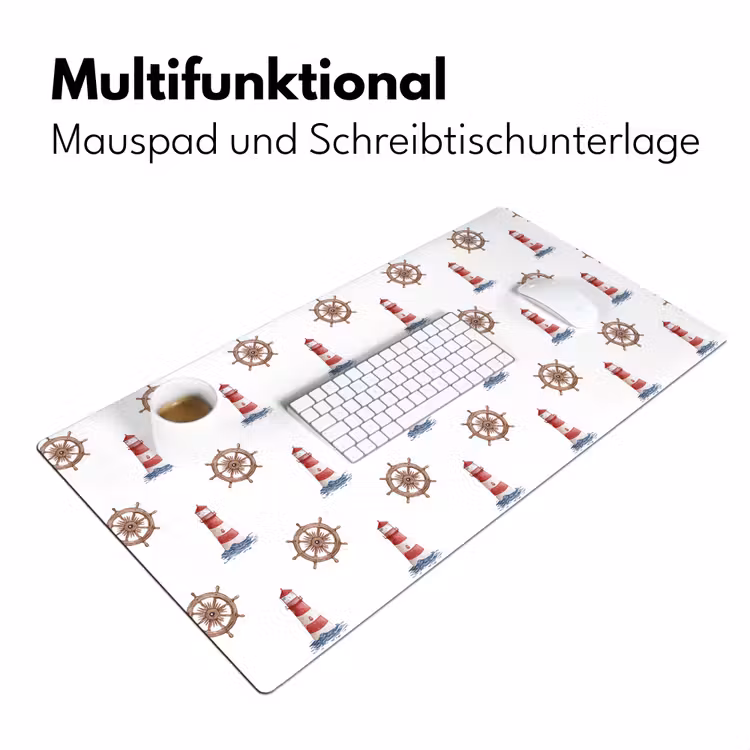 Nautisch - Klassiek - Rood Muismat XXL klein 681 -ysfeer4_duits
