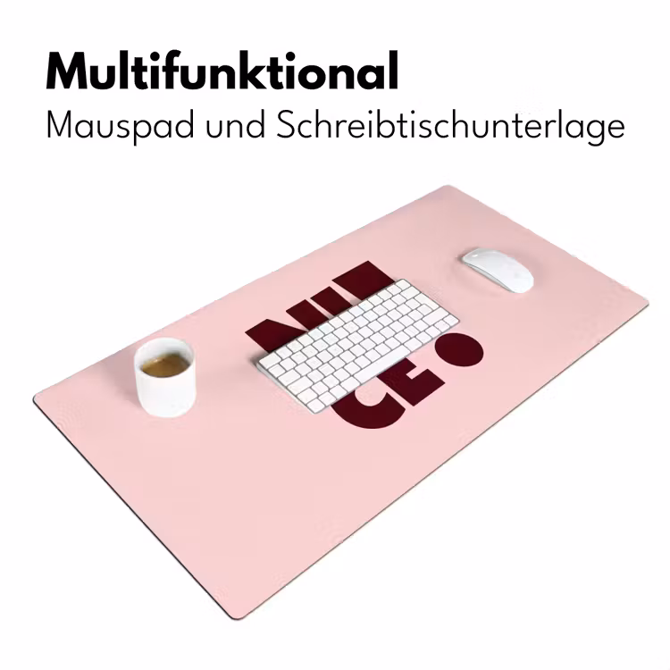 Nice - Uitroepteken - Roze Muismat XXL klein -ysfeer4_duits