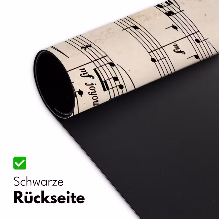 Muzieknotatie - Notenbalken - Kunst - Klassiek - Beige Muismat XXL klein -ysfeer2_duits