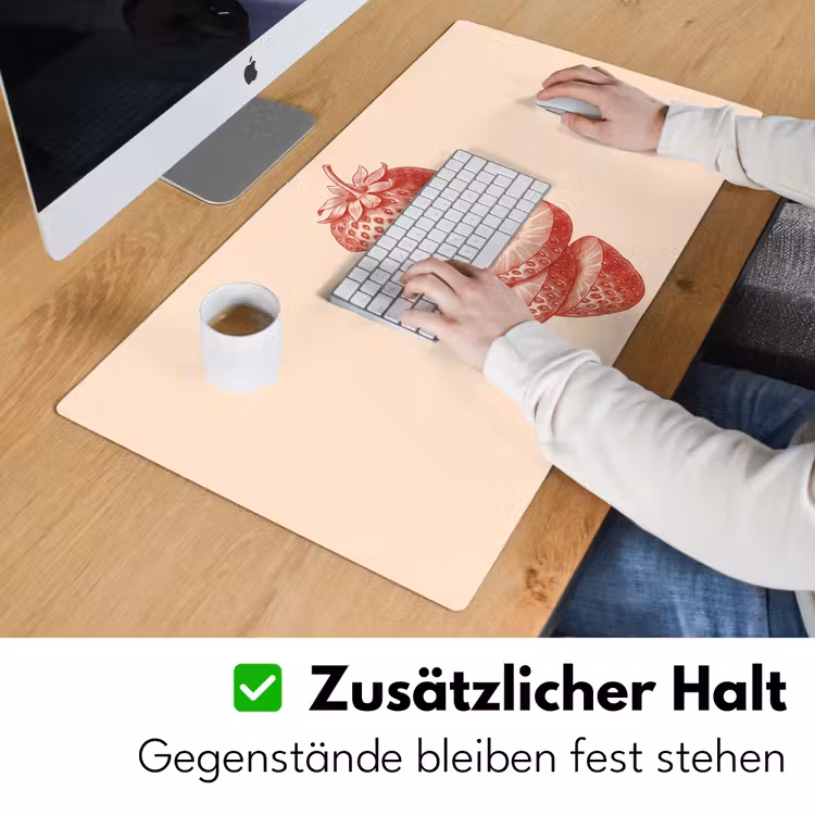 Schreibtischunterlage - Obst – Geschnitten – Illustration – Rot – Vintage — 3