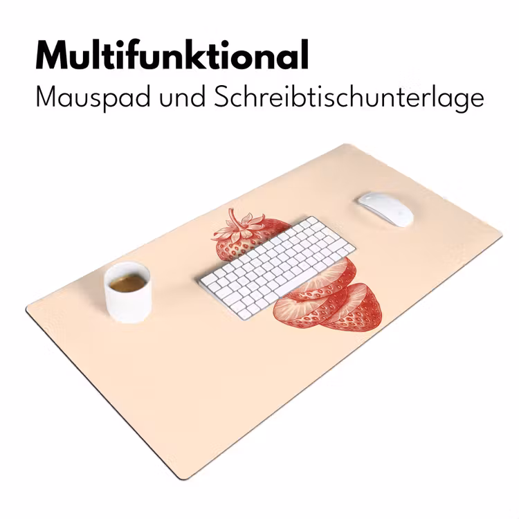 Schreibtischunterlage - Obst – Geschnitten – Illustration – Rot – Vintage — 4