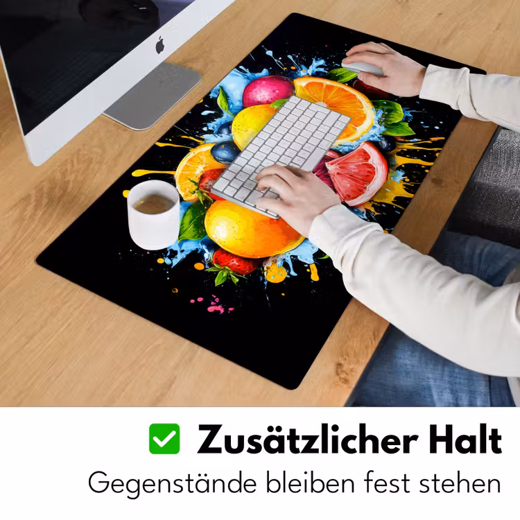 Fruit - Graffiti - Kleurrijk - Sinaasappel - Aardbei - Abstract Muismat XXL klein -ysfeer3_duits