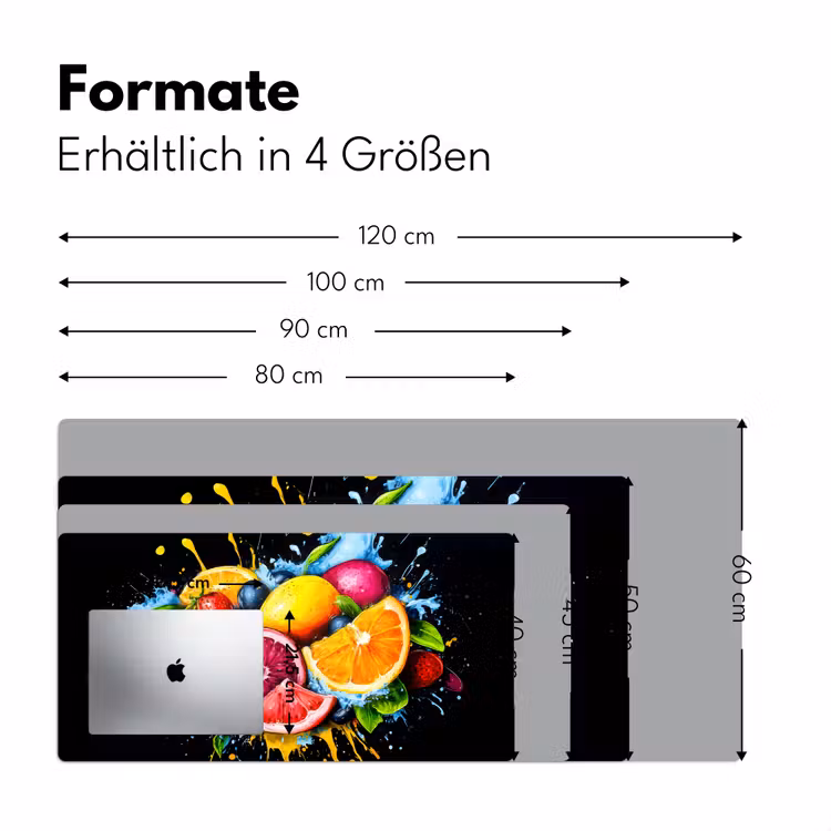 Fruit - Graffiti - Kleurrijk - Sinaasappel - Aardbei - Abstract Muismat XXL klein -ysfeer5_duits