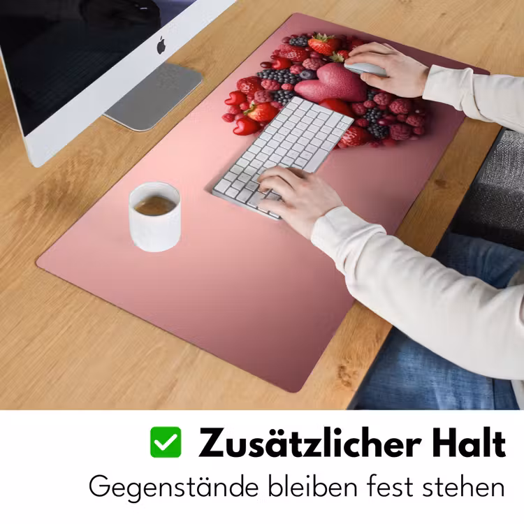Fruit - Hartjes - Aardbeien - Frambozen - Bosbessen Muismat XXL klein -ysfeer3_duits