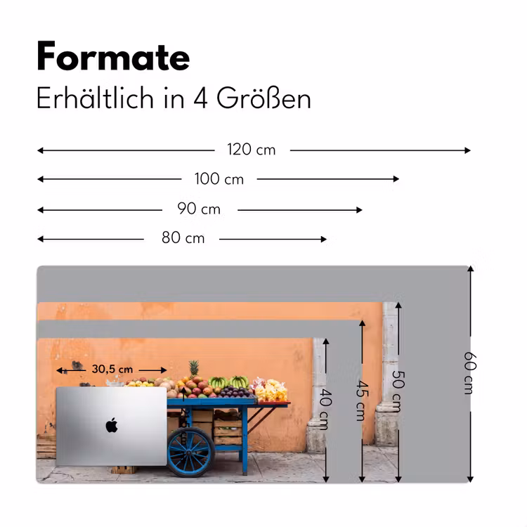 Schreibtischunterlage - Obst – Kar – Straße - Fruit - Kar - Straat Muismat XXL klein