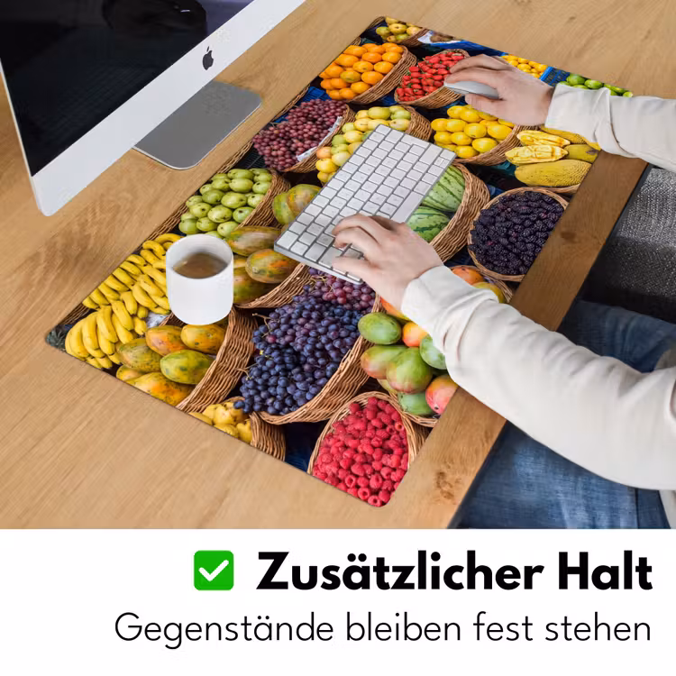 Schreibtischunterlage - Obst – Markt – Bunt - Fruit - Markt - Kleurrijk Muismat XXL klein