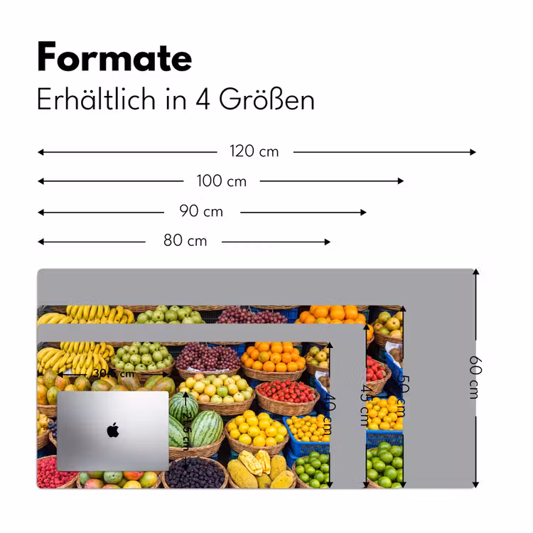 Schreibtischunterlage - Obst – Markt – Bunt - Fruit - Markt - Kleurrijk Muismat XXL klein