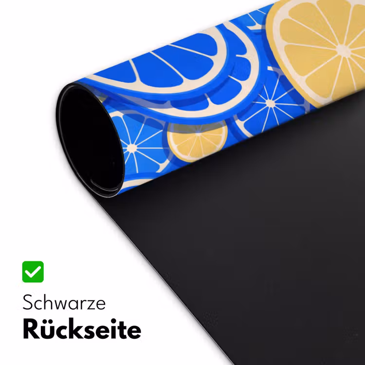 Schreibtischunterlage - Obst – Scheiben – Muster – Modern – Blau – Gelb - Fruit - Schijven - Patroon - Modern - Blauw - Geel Muismat XXL klein