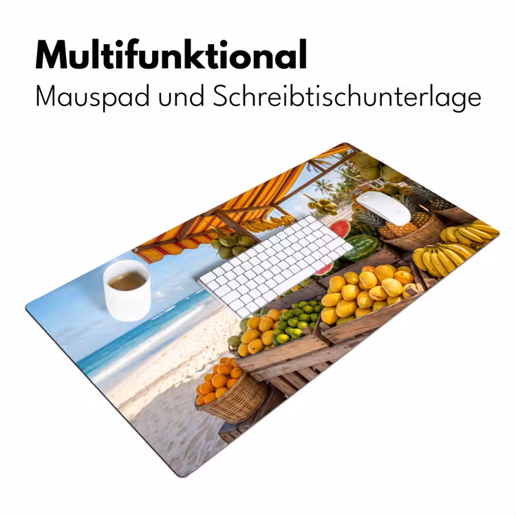 Schreibtischunterlage - Obst – Strand – Tropisch - Fruit - Strand - Tropisch Muismat XXL klein