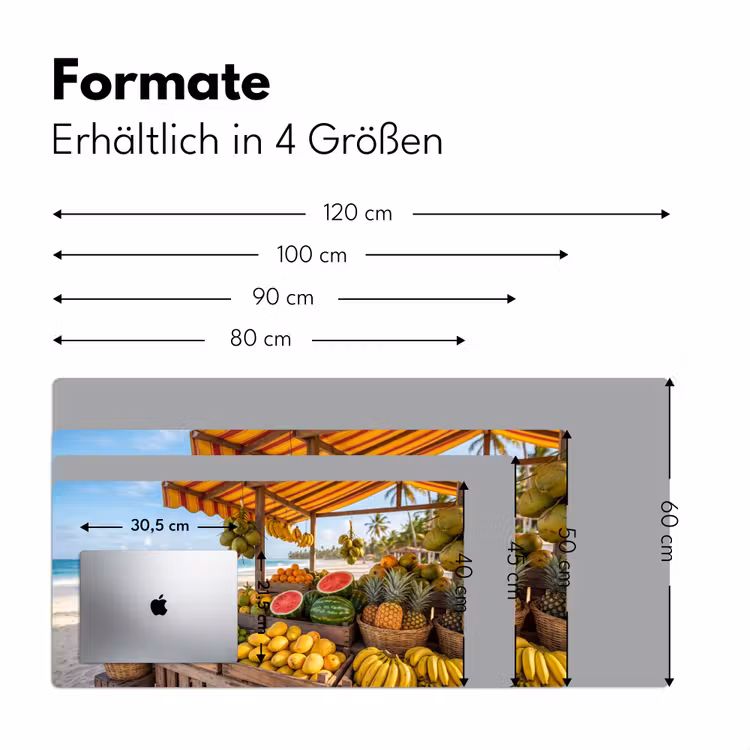 Schreibtischunterlage - Obst – Strand – Tropisch - Fruit - Strand - Tropisch Muismat XXL klein