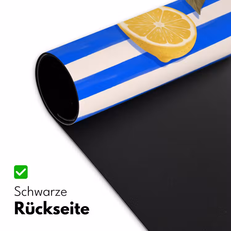 Schreibtischunterlage - Obst – Zitrone – Sommer – Gelb – Blau - Fruit - Citroen - Zomer - Geel - Blauw Muismat XXL klein
