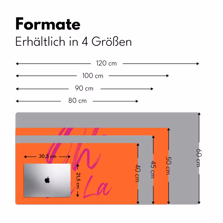 Oh la la - Oranje - Roze - Grafisch Muismat XXL klein -ysfeer5_duits
