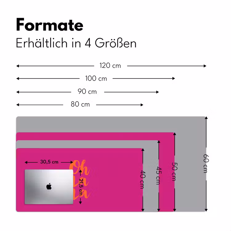 Oh la la - Roze - Oranje - Minimalistisch Muismat XXL klein -ysfeer5_duits