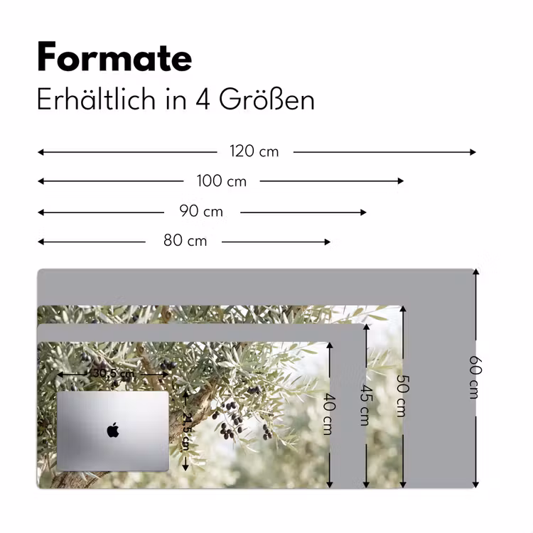 Schreibtischunterlage - Olivenbaum – Zweig – grün - Olijfboom - tak - groen Muismat XXL klein