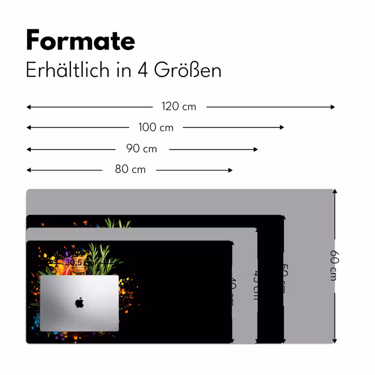 Olijfolie - Graffiti - Peper - Olijven - Modern Muismat XXL klein -ysfeer5_duits