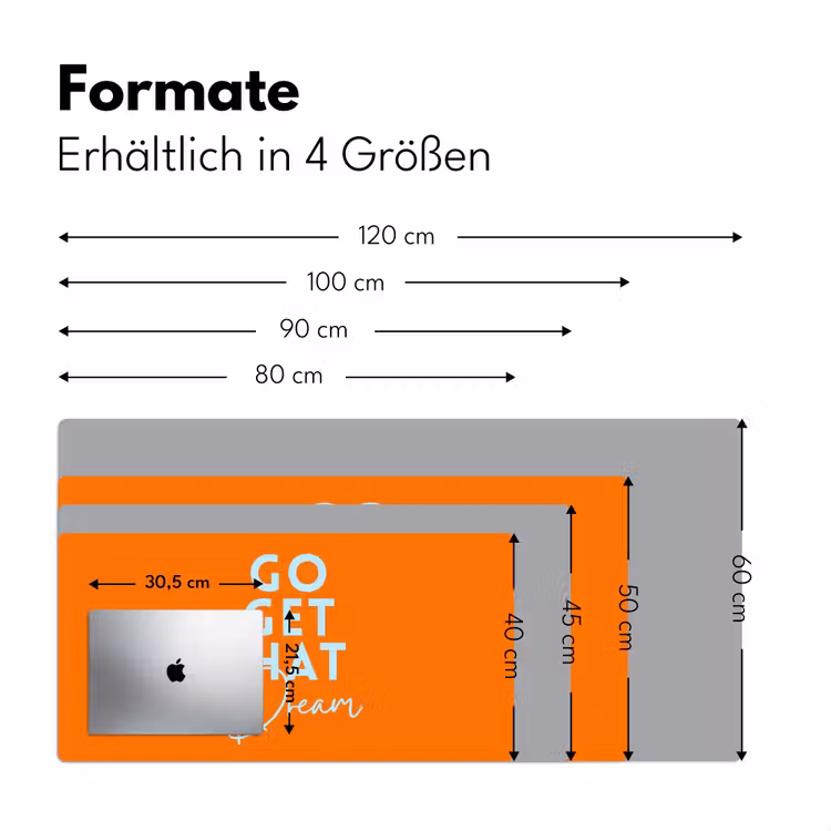 Oranje - Blauw - Go get that dream Muismat XXL klein -ysfeer5_duits