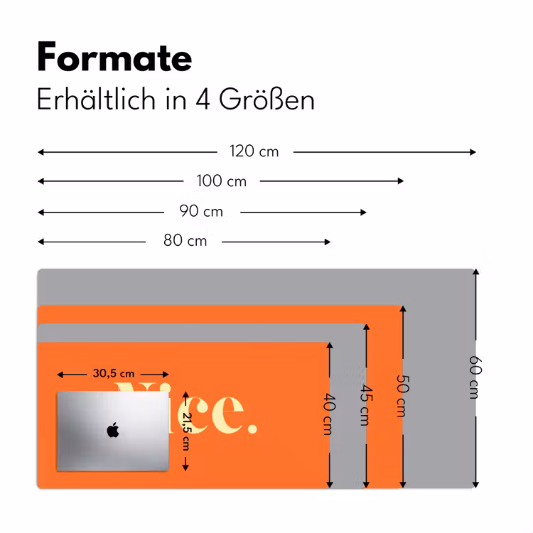 Oranje - Gebroken wit - Nice Muismat XXL klein -ysfeer5_duits