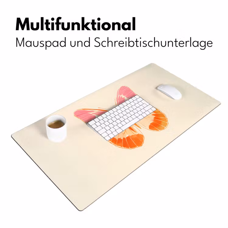 Oranje - Vlinder - Minimalistisch Muismat XXL klein -ysfeer4_duits
