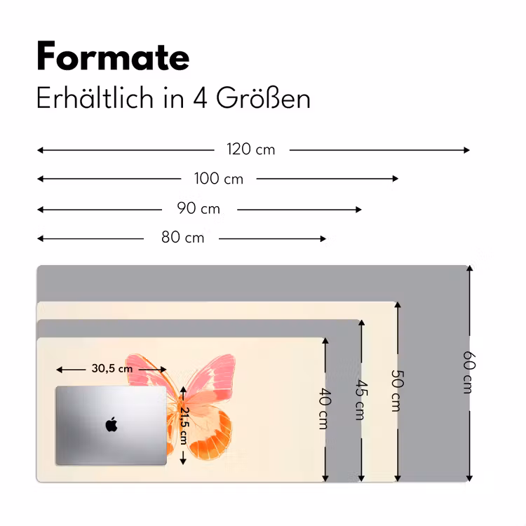Oranje - Vlinder - Minimalistisch Muismat XXL klein -ysfeer5_duits