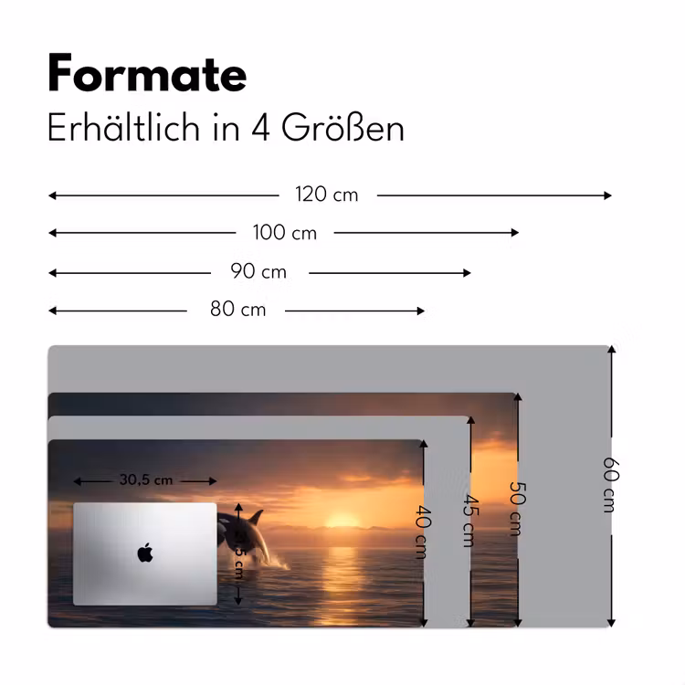 Orka - Zee - Zonsondergang Muismat XXL klein -ysfeer5_duits