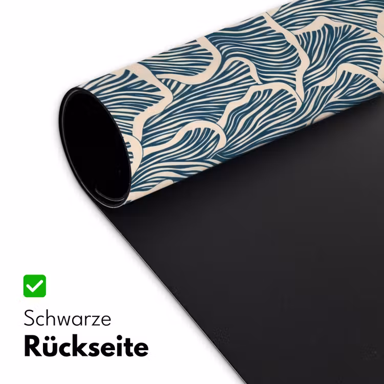 Organisch - Blauw - Crème - Schelpen Muismat XXL klein 681 -ysfeer2_duits
