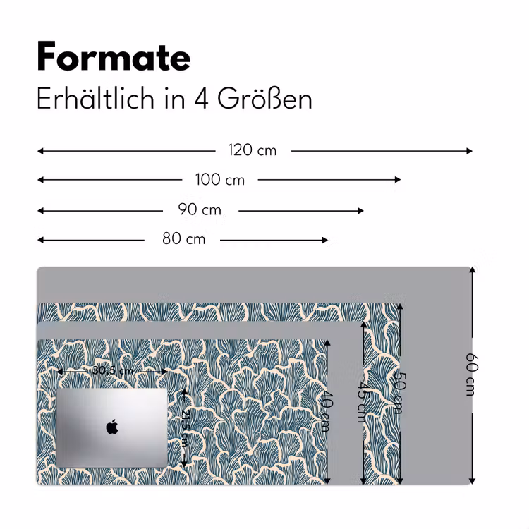 Organisch - Blauw - Crème - Schelpen Muismat XXL klein 681 -ysfeer5_duits