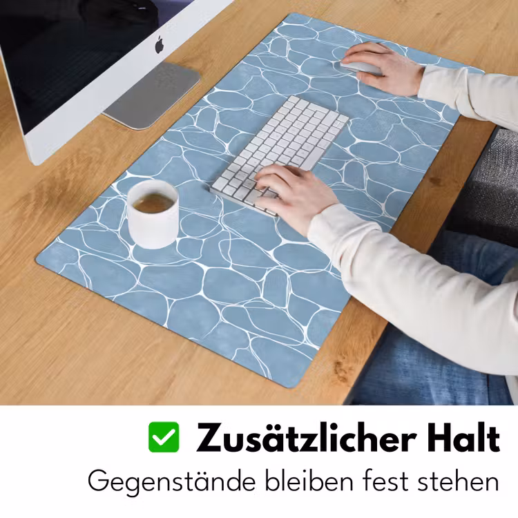 Organisch - Patroon - Blauw Muismat XXL klein 681 -ysfeer3_duits
