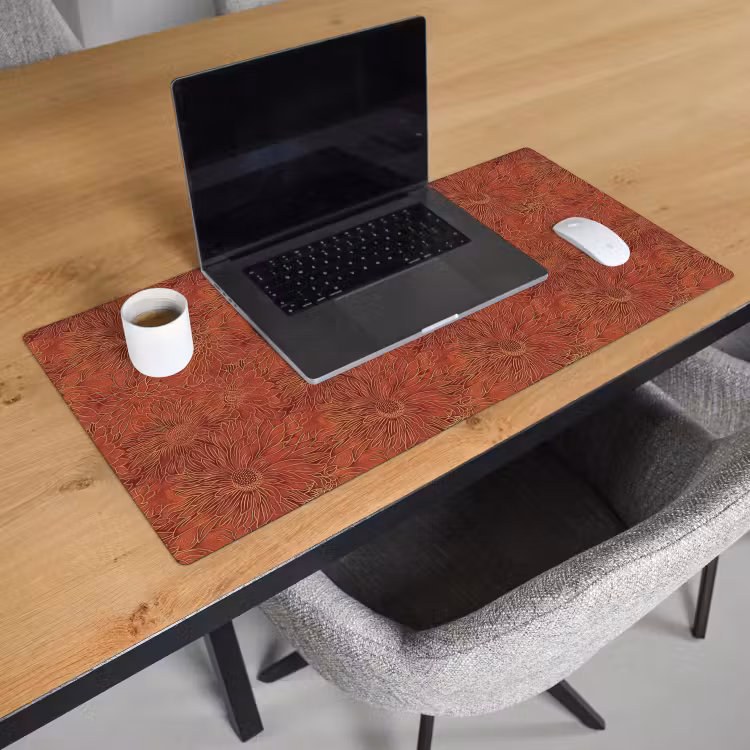 Oosters - Bloemen - Terracotta Muismat XXL klein 681 -sfeer1