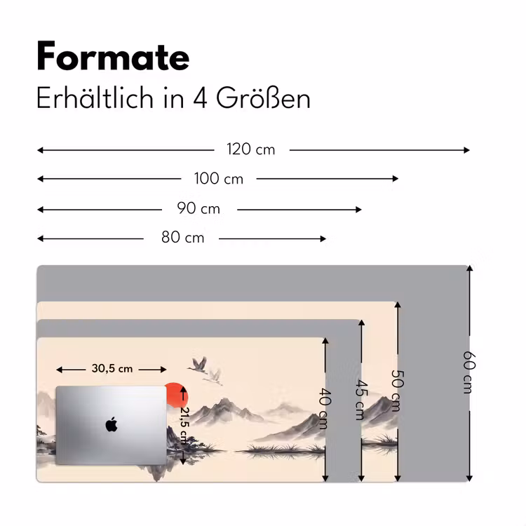 Oosters - Kraanvogels - Landschap Muismat XXL klein -ysfeer5_duits