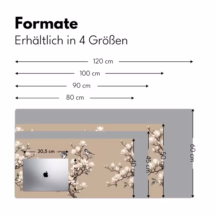 Oosters - Vogels - Beige Muismat XXL klein -ysfeer5_duits