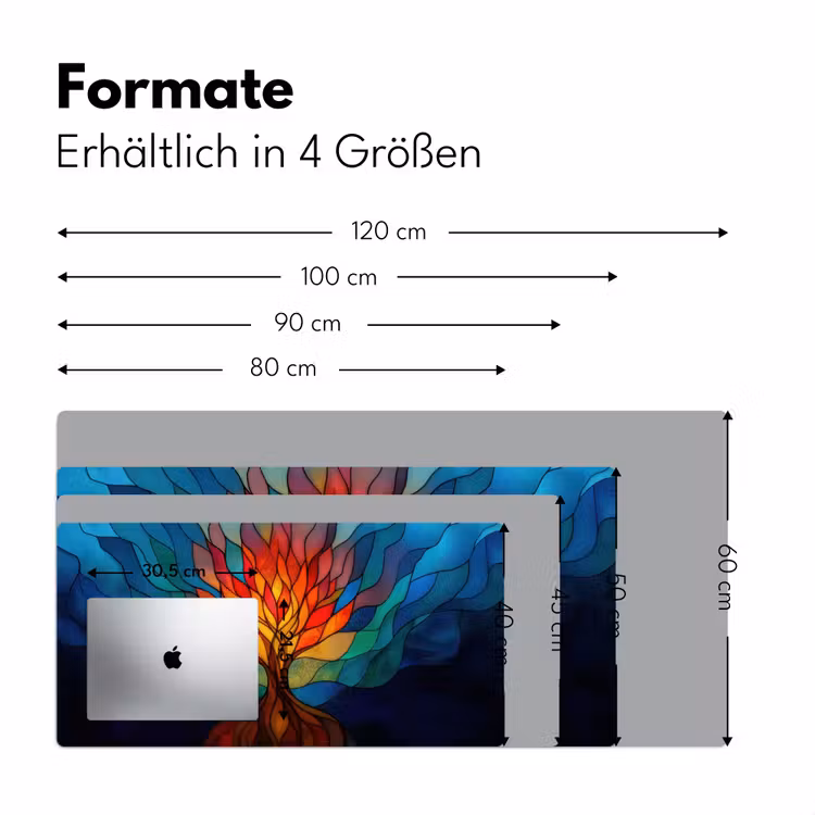 Sierglas - Boom - Rood - Vlakken Muismat XXL klein -ysfeer5_duits