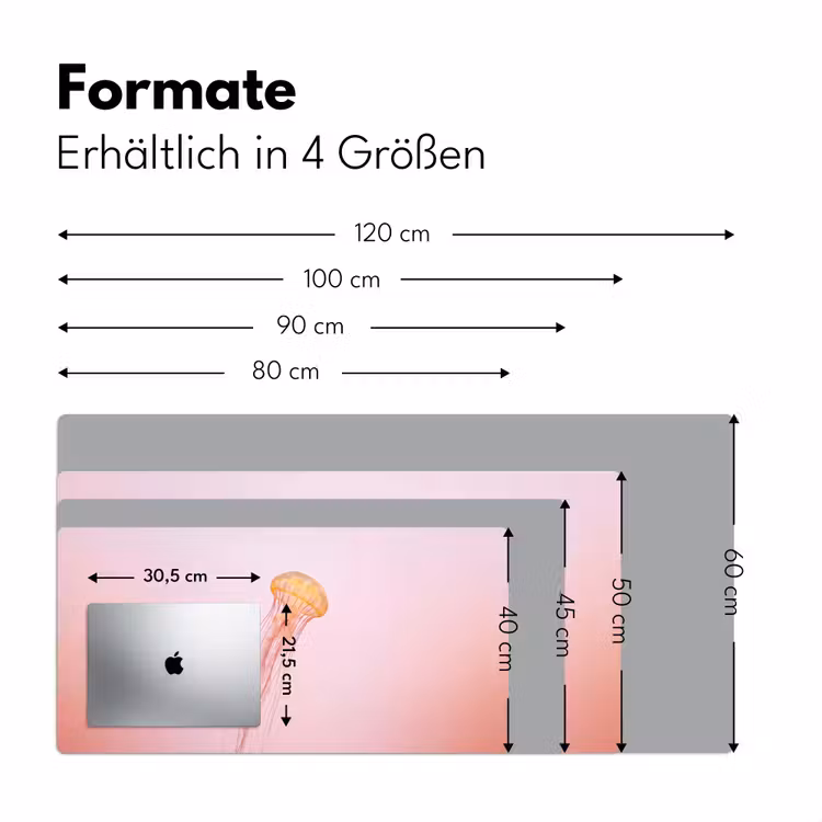 Sierlijk - Kwal - Roze Muismat XXL klein -ysfeer5_duits