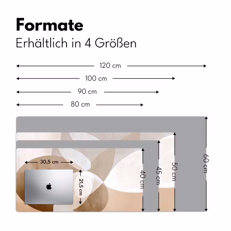 Ovale vormen - Transparant - Zachte overgang Muismat XXL klein -ysfeer5_duits