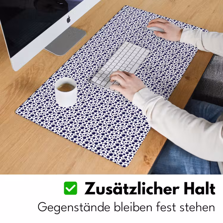 Oceaan - Bubbel - Blauw - Wit Muismat XXL klein 681 -ysfeer3_duits
