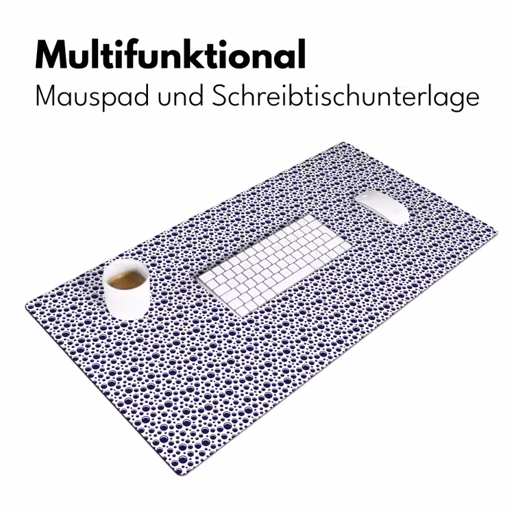 Oceaan - Bubbel - Blauw - Wit Muismat XXL klein 681 -ysfeer4_duits