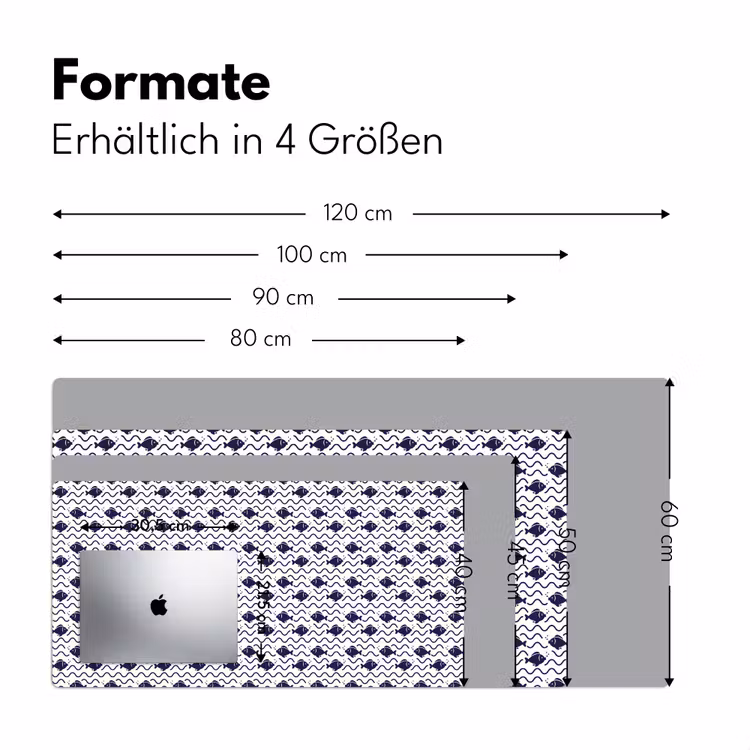 Oceaan - Visachtig - Blauw - Wit Muismat XXL klein 681 -ysfeer5_duits