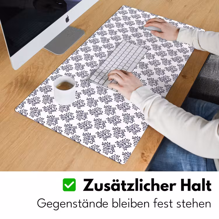 Oceaan - Koraal - Blauw - Wit Muismat XXL klein 681 -ysfeer3_duits