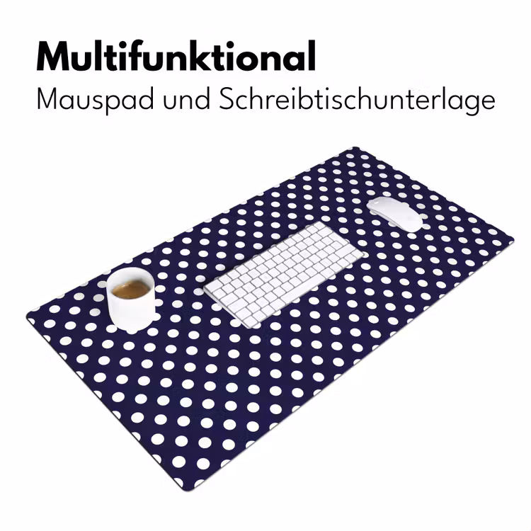 Oceaan - Stippen - Blauw - Wit Muismat XXL klein 681 -ysfeer4_duits