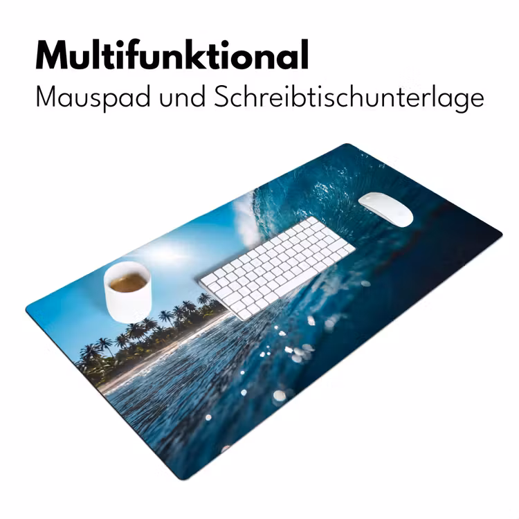 Oceaan - Golf - Strand - Natuur - Blauw Muismat XXL klein -ysfeer4_duits